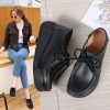 Leather Lace-up SneakerShoesWomen-Flats-Comfortable-Loafers66