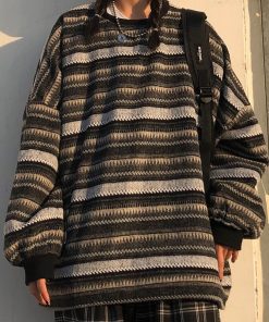 Women’s Vintage Striped Knitted SweaterTopsmainimage0Women-Vintage-Striped-Sweaters-Autumn-Long-Sleeve-Oversize-Knit-Sweater-Hip-Hop-Ulzzang-BF-Unisex-Couples