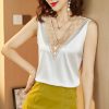 Sleeveless Silk Satin BlouseTopsmainimage22022-Summer-Fashion-Silk-Womens-Blouses-Satin-Tops-Woman-Shirts-Embroidery-Sleeveless-Ladies-Top-V-neck