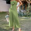 Sexy Strapless Green JumpsuitDressesmainimage2Simplee-Sexy-strapless-green-tube-jumpsuit-summer-women-Holiday-stripes-lace-up-wide-leg-jumpsuits-High