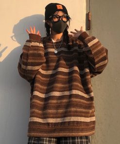 Women’s Vintage Striped Knitted SweaterTopsmainimage2Women-Vintage-Striped-Sweaters-Autumn-Long-Sleeve-Oversize-Knit-Sweater-Hip-Hop-Ulzzang-BF-Unisex-Couples