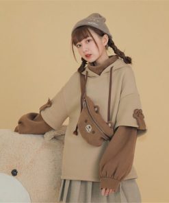 Cute Korean Girl Loose SweatshirtTopsmainimage4Merry-Pretty-harajuku-bear-hooded-sweatshirt-women-korean-kawaii-long-sleeve-oversized-hoodies-sweet-warm-winter