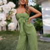 Sexy Strapless Green JumpsuitDressesmainimage4Simplee-Sexy-strapless-green-tube-jumpsuit-summer-women-Holiday-stripes-lace-up-wide-leg-jumpsuits-High