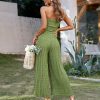 Sexy Strapless Green JumpsuitDressesmainimage5Simplee-Sexy-strapless-green-tube-jumpsuit-summer-women-Holiday-stripes-lace-up-wide-leg-jumpsuits-High