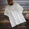 Women’s Lace Embroidery BlouseTopsvariantimage1Fashion-Women-Embroidery-Blouses-ZANZEA-2021-Lace-Tops-Short-Sleeve-Blusas-Female-Casual-Button-O-Neck