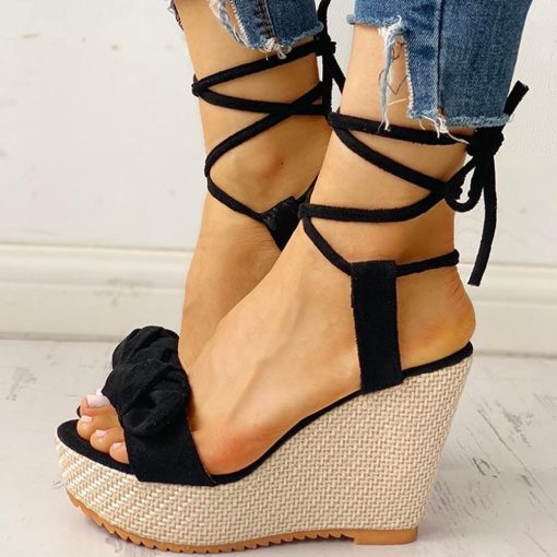 Sweet Bow Lace Up Ankle Wrap High Heel SandalShoesvariantimage1Karinluna-New-Wholesale-Wedges-Shoes-High-Heels-Casual-Platform-Fashion-Sweet-Bow-Summer-ankle-wrap-Women