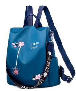 Embroidered Anti-Theft Backpack -BagsHandbags2021-Waterproof-Oxfor-d-Women-Bac