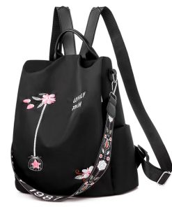 Embroidered Anti-Theft Backpack -BagsHandbags2021-Waterproof-Oxford-Women-Bac
