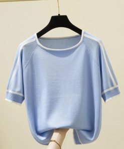 Women’s Cute Tees-ShirtsTopsCamisetas-Mujer-2021-Thin-Knitte-1