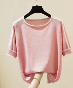 Women’s Cute Tees-ShirtsTopsCamisetas-Mujer.-2021-Thin-Knitte