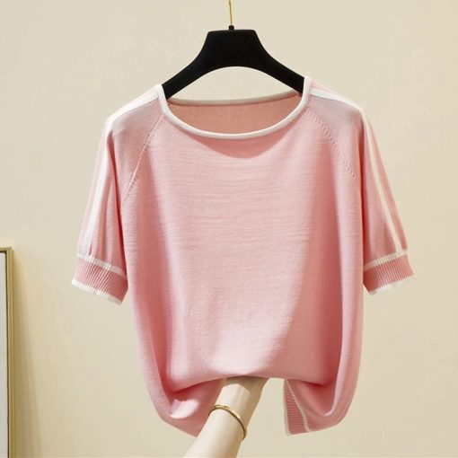 Women’s Cute Tees-ShirtsTopsCamisetas-Mujer.-2021-Thin-Knitte