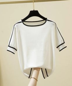 Women’s Cute Tees-ShirtsTopsCamisetas.-Mujer-2021-Thin-Knitte