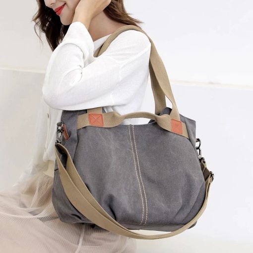 Large Capacity Leisure Shoulder BagsHandbagsCanvas-Hobos-Bag-Women-Handbags