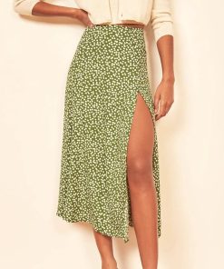 Floral Print SkirtsBottomsFashion-vintage-skirt-2021-flowe-1