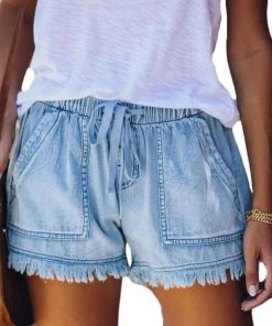 Women’s Denim Trendy ShortsBottomsHigh-Waisted-S-horts-Jeans-Plus-S