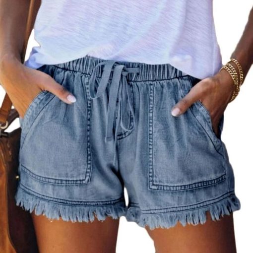 Women’s Denim Trendy ShortsBottomsHigh-Waisted-Shorts-Jeans-Plus-S-1