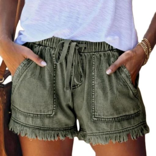 Women’s Denim Trendy ShortsBottomsHigh-Waisted-Shorts-Jeans-Plus-S