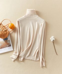 Women’s Turtleneck Cotton SweaterTopsMarwieen-New-Coming-Autumn-Winter