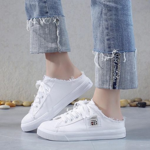 New Canvas Trendy Lace Up SneakersShoesNew-2019-Spring-Summer-Women-Can