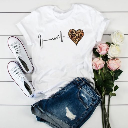 90 ’s Leopard Heartbeat Shirt-TeesTopsSummer-New-90-s-Leopard-Heartbea