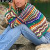 Women’s Knitted Multi-Color SweaterTopsSweater-Women-Long-Sleeve-Colorf