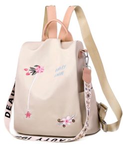Embroidered Anti-Theft Backpack -BagsHandbagsWaterproof-Oxford-Women-Bac