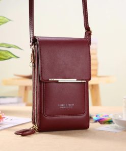 Crossbody Strap Leather HandbagHandbagsWomen-Bags-Soft-Leather-Wallets