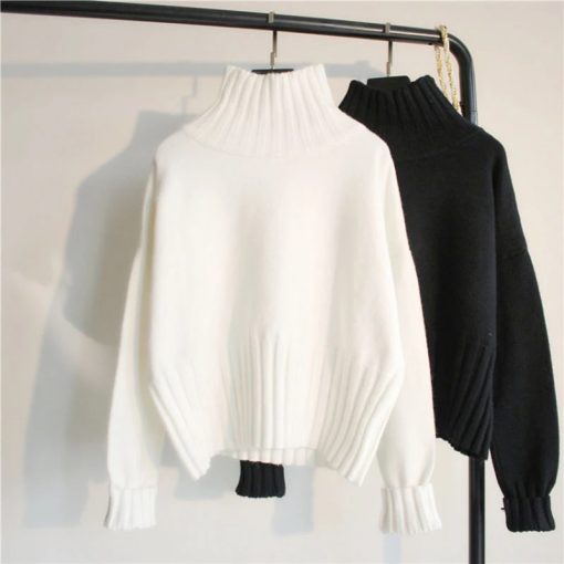 Women’s Turtleneck SweaterTopsWomen-Pullover-High-Elasticity-K