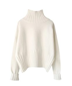 Women’s Turtleneck SweaterTopsWomen-Pullover-High-vvElasticity-K