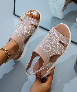 Women’s Flats Buckle Strap SandalsSandalsmainimage02021-New-Summer-Women-Sandals-Sexy-Shoes-Crystal-Casual-Woman-Flats-Buckle-Strap-Ladies-Fashion-Beach