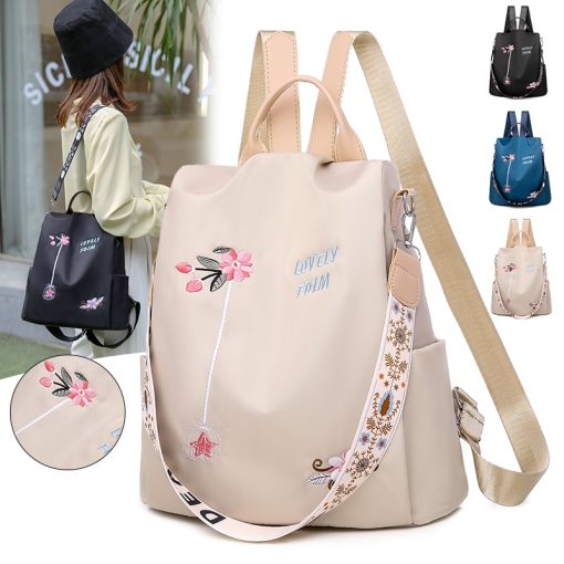 Embroidered Anti-Theft Backpack -BagsHandbagsmainimage02021-Waterproof-Oxford-Women-Backpack-Fashion-Anti-theft-Women-Backpacks-Print-School-Bag-High-Quality-Large