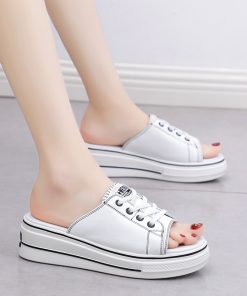 Women’s Canvas Wedge SlippersSandalsmainimage12021-New-Women-Slippers-Sneakers-Open-Toe-5cm-Wedges-Heels-Slides-Comfort-Platform-Big-Size-40