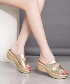 Elegant Casual Comfortable SandalsSandalsmainimage12021-new-Women-Summer-Slippers-Ladies-Glitter-PU-Wedges-Shoes-Female-Casual-Slingbacks-Sandals-Comfortable-Platform