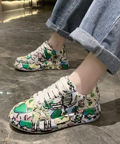 Women’s Painted Trendy SneakersFlatsmainimage12022Spring-New-Arrivals-Women-s-Shoes-Trendy-Sneakers-Casual-Graffiti-Canvas-Thick-Sole-Casual-Shoes-Painted