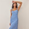 Sexy Backless Strap Long Dress – Blue