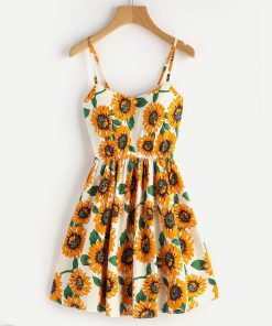 Sunflower Mini Party DressDressesmainimage1Women-Sunflower-Dress-Ladies-Sleeveless-Floral-Print-Party-Mini-Dresses-Ladies-Backless-Bandage-Dress-Jurken-G2
