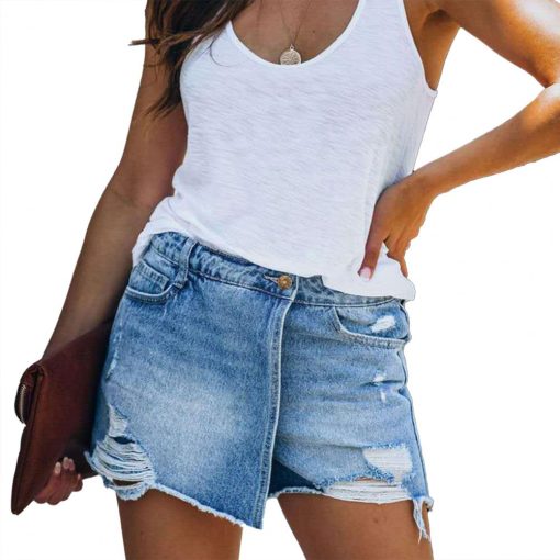 Ripped Sexy Cotton Leisure ShortsBottomsmainimage1denim-shorts-jeans-Women-Shorts-Ripped-Solid-Color-Sexy-Cotton-Blend-Broken-Hole-attractive-Leisure-Shorts