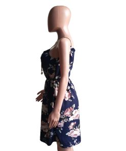 Spaghetti Strap A-line Mini DressDressesmainimage2Women-Dresses-Summer-2020-Sexy-V-Neck-Floral-New-Women-Flower-Print-Faux-Pearl-Braided-Rope