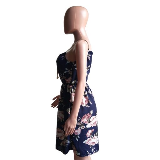 Spaghetti Strap A-line Mini DressDressesmainimage2Women-Dresses-Summer-2020-Sexy-V-Neck-Floral-New-Women-Flower-Print-Faux-Pearl-Braided-Rope
