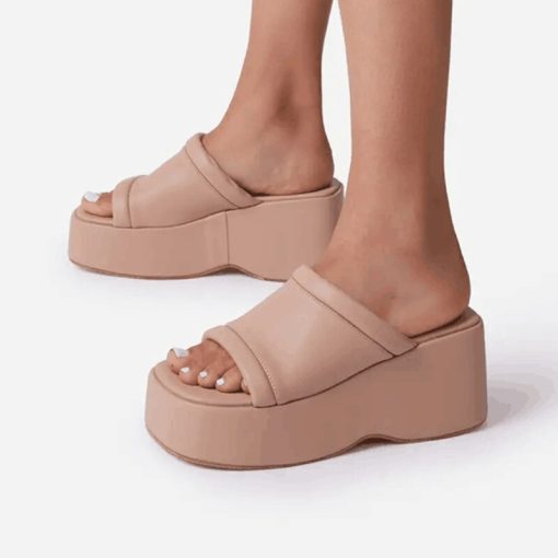 Women’s Square Toe SlippersSandalsmainimage32022-Women-s-Slippers-Square-Toe-Leather-Platform-Ladies-Shoes-Summer-2022-Fashion-Thick-Bottom-Female