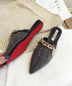 Women’a Mule Luxury Sandal-SlipperShoesmainimage3Women-Mules-Luxury-Flats-Fashion-Loafers-Designer-Shoes-Summer-Slippers-Pointed-Toe-Slides-Slip-on-Wedding