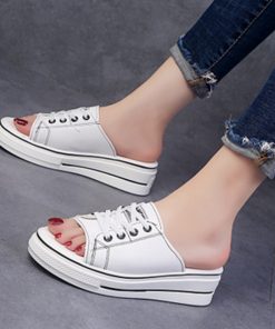 Women’s Canvas Wedge SlippersSandalsmainimage42021-New-Women-Slippers-Sneakers-Open-Toe-5cm-Wedges-Heels-Slides-Comfort-Platform-Big-Size-40
