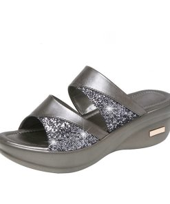 Elegant Casual Comfortable SandalsSandalsmainimage42021-new-Women-Summer-Slippers-Ladies-Glitter-PU-Wedges-Shoes-Female-Casual-Slingbacks-Sandals-Comfortable-Platform