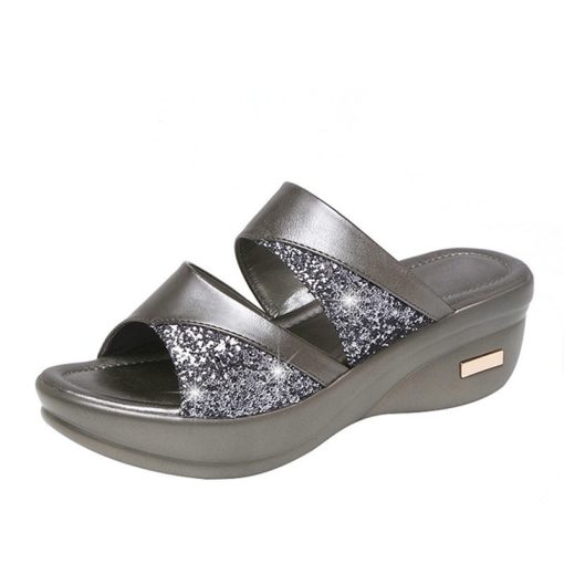 Elegant Casual Comfortable SandalsSandalsmainimage42021-new-Women-Summer-Slippers-Ladies-Glitter-PU-Wedges-Shoes-Female-Casual-Slingbacks-Sandals-Comfortable-Platform