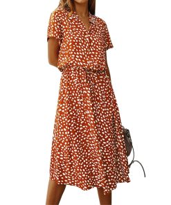 Bohemian Leopard Print Shirt DressDressesmainimage4Ladies-Bohemian-Leopard-Print-Shirt-Dress-Women-Casual-Midi-Holiday-Summer-Dress-Female-A-line-Loose