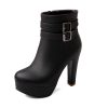 Buckle Strap Ankle BootsBootsmainimage4YMECHIC-Ladies-Platforms-Fashion-High-Heels-Boots-Female-White-Black-Buckle-Strap-Autumn-Ankle-Women-Boots