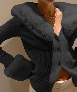 Ribbed Knitted Cardigan SweaterTopssweatersweatersweater