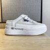 Thick Sole Half Mesh SneakersSandalsvariantimage02021-Spring-and-Summer-Half-Slippers-Female-Hollow-Out-All-match-Flat-bottomed-Outer-Penetration-Air