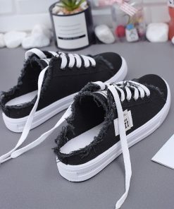 New Canvas Trendy Lace Up SneakersShoesvariantimage0New-2019-Spring-Summer-Women-Canvas-Shoes-flat-sneakers-women-casual-shoes-low-upper-lace-up