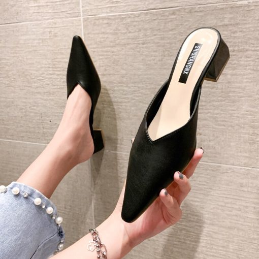 Pointed Toe Sandals-MulesSandalsvariantimage12022-Women-s-Pumps-New-Arrivals-Slip-On-Low-Heels-Pointed-Toe-Sewing-Design-Fashion-Slingbacks